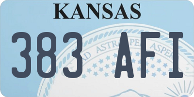 KS license plate 383AFI