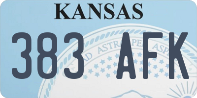 KS license plate 383AFK