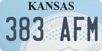 KS license plate 383AFM