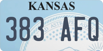 KS license plate 383AFQ