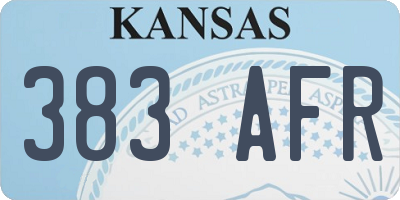 KS license plate 383AFR