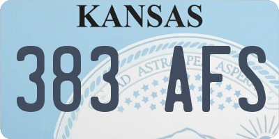 KS license plate 383AFS