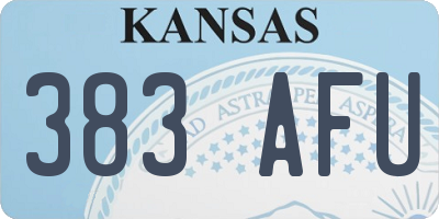 KS license plate 383AFU
