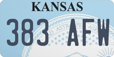 KS license plate 383AFW