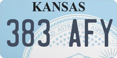 KS license plate 383AFY
