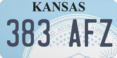 KS license plate 383AFZ