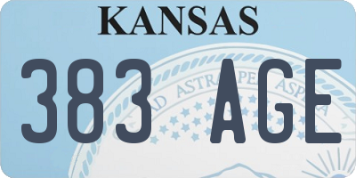 KS license plate 383AGE