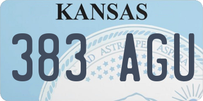 KS license plate 383AGU