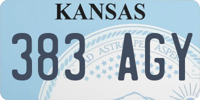 KS license plate 383AGY