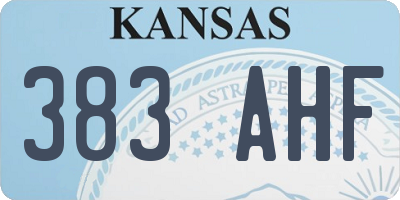 KS license plate 383AHF