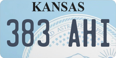 KS license plate 383AHI