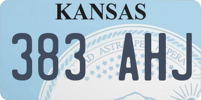 KS license plate 383AHJ