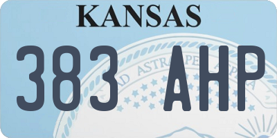 KS license plate 383AHP