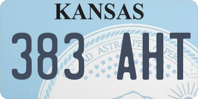 KS license plate 383AHT