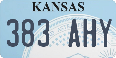 KS license plate 383AHY