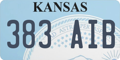 KS license plate 383AIB