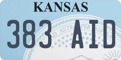 KS license plate 383AID