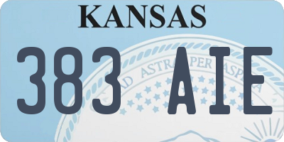 KS license plate 383AIE