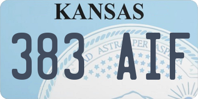 KS license plate 383AIF