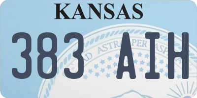 KS license plate 383AIH