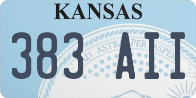KS license plate 383AII