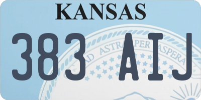 KS license plate 383AIJ