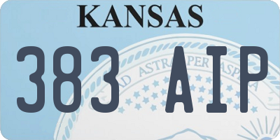 KS license plate 383AIP
