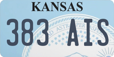KS license plate 383AIS