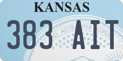 KS license plate 383AIT