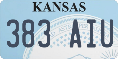 KS license plate 383AIU
