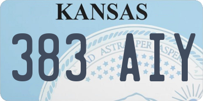 KS license plate 383AIY