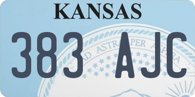 KS license plate 383AJC