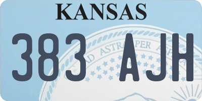 KS license plate 383AJH