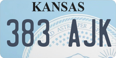 KS license plate 383AJK