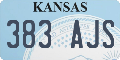 KS license plate 383AJS