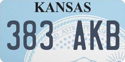 KS license plate 383AKB