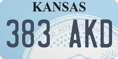 KS license plate 383AKD