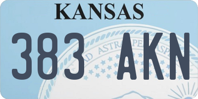 KS license plate 383AKN