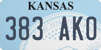 KS license plate 383AKO