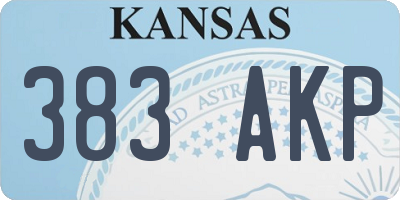 KS license plate 383AKP