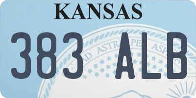 KS license plate 383ALB