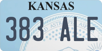 KS license plate 383ALE
