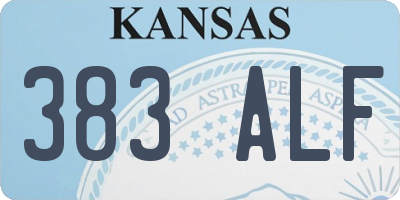 KS license plate 383ALF