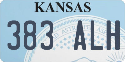KS license plate 383ALH