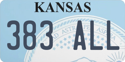 KS license plate 383ALL