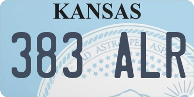 KS license plate 383ALR