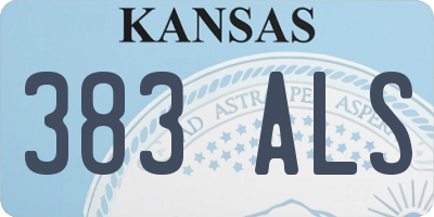 KS license plate 383ALS