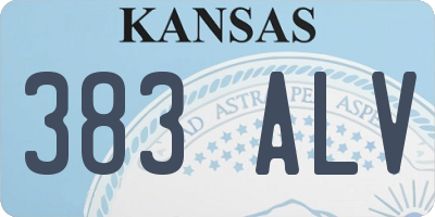 KS license plate 383ALV