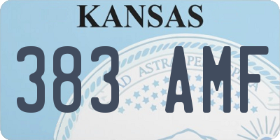 KS license plate 383AMF