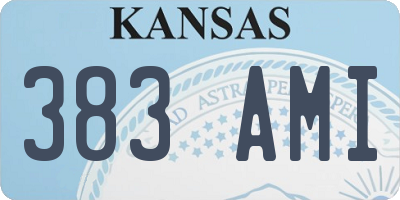 KS license plate 383AMI